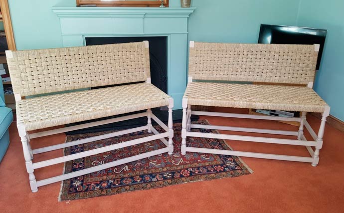 Two bespoke Seagrass benches
